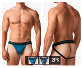 Papi UMPA108 2PK Microflex Performance Jockstrap Farbe Blau-Bedruckt